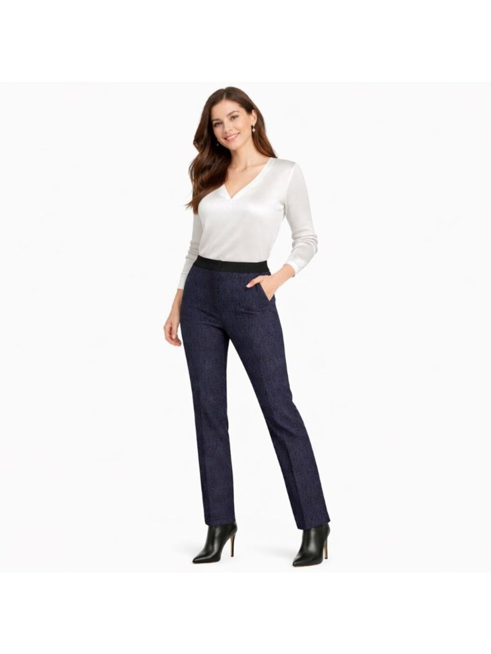 2/$30 ZARA Small Basic Blue Jacquard Tapestry Pants